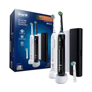 lot 15590 image: Oral-B Professional Clean 5000 X Electric Toothbrush Twin Pack, Rechargeable Power Toothbrushes - Pack of 2