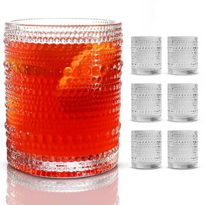 lot 15595 image: Hobnail Drinking Glasses, Vintage Glassware Set of 6, Vintage Drinking Glasses 11.75 oz, Bubble Glasses Drinking, Hobnail Glasses, Vintage Glass Cups, Jupiter Glasses for Juice, Soda, Beer, Whisky