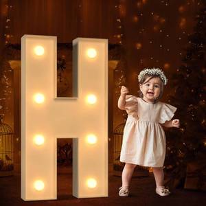 lot 15610 image: Tongjoy Marquee Letters 3 Feet Tall 3FT Large Light Up Letters H for Wedding Will You Marry Me Sign Happy Birthday Engagement Party Decorations Big Letterboard H