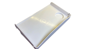 lot 15636 image: Modern Innovations 2 Count Bedside Organizer for Bed �� Clip On Tray with Cup & Cord Holder �� for College Dorm, Top Bunk, or Kids Bedroom (White)