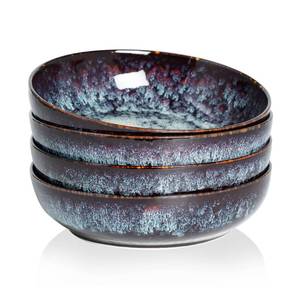 lot 15646 image: KYBSCZ 30oz Ceramic bowls set of 4-8 serving bowls for Kitchen,Pasta,Salad-Dishwasher & Microwave Safe Perfect for Housewarming, Thanksgiving, Christmas-Speckled Bluish Purple