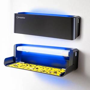 lot 15653 image: 2 Pack UV Fly Light Trap Indoor for Home Gnat Traps for House, Wall Sconce Fly Light Bug Catcher for Kitchen House & Restaurant Fruit Flies Garage & Warehouse with 10 Sticky Glue Boards 6.5 ft Cord