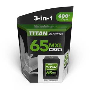 lot 16174 image: VersaInk-Nano HP 65 MXL Titan-Magnetic (MICR 3-in-1) Black Ink Cartridge Replacement of HP 65 and 65 XL, Works with HP Deskjet 3700, 2600 Series, HP Envy 5000 Series