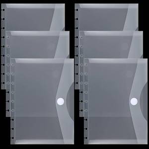 lot 16184 image: 6 Pack 9 Disc Planner Pockets 7 x 9.25 Inches Medium Size Discbound Notebook Dividers Planner Inserts Envelopes Pocket for School Office Home Work Organizer