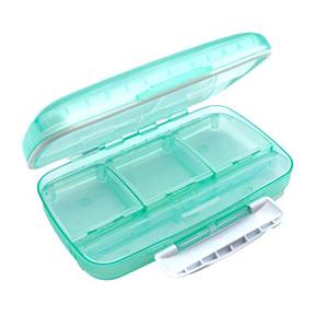 lot 16199 image: EZY DOSE Moisture-Proof Pill Case, Medicine Planner, Vitamin Organizer Box, Travel-Friendly, Latch-Closure to Secure Contents, 8 Individual Compartments of Multiple Sizes with Tight Seal, Large, Black