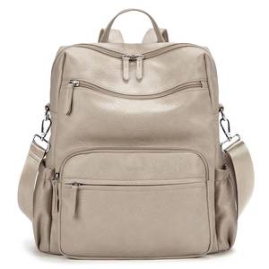 lot 16204 image: Marvolia Fashion Backpack for Women Soft Leather Backpack Purse for Ladies Shoulder Travel Daypacks Bags - Almond