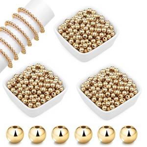 lot 16212 image: Cusmation Gold Beads for Bracelets 500 pcs 8 MM Pearls for Jewelry Making, Gold Spacer Beads for Jewelry Making, Bracelets, Necklaces, Hairs, Crafts, Decoration and Vase Filler