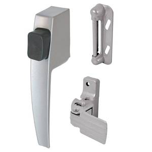 lot 16213 image: Prime-Line K 5006 Screen Storm Door Push Button Latch Set w Night Lock �� Replace Old or Damaged Screen or Storm Door Handle �� Aluminum Finish, Fits Doors 58 �� 1-14�� Thick (Single Pack)