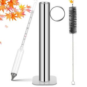 lot 16233 image: EIHFHIE Maple Syrup Hydrometer Test Cup Kit, High Accuracy Hydrometer Maple Syrup Density Kit, Baume and Brix Scale Easy to Read, Stainless Steel Test Cup with Cleaning Brush
