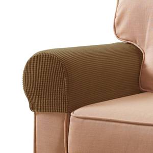 lot 16255 image: SUBRTEX Stretch Couch Arm Covers Set of 2, Checkered Sofa Arm Slipcovers, Anti-Slip Armrest Covers for Recliner and Armchairs, Pet Proof, High Stretchy, Hook & Loop Tape, Coffee