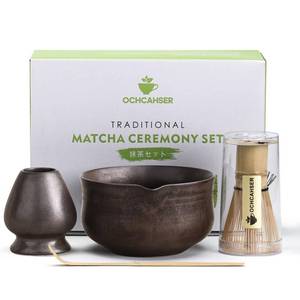 lot 16263 image: Ochcahser Matcha Set, Japanese Tea Set Includes Matcha Bowl with Spout, Matcha Whisk Holder (chasen), Bamboo Matcha Whisk and Bamboo Scoop, Ceramic Matcha Kit for Tea Lovers