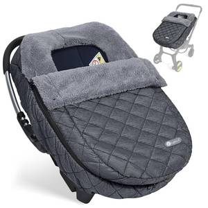 lot 16264 image: IvyWind Winter Car Seat Cover, Warm Winter Carseat Cover for Baby Boys & Girls, Waterproof Car Seat Winter Cover with Removable Zipper, Keeps Babies Warm and Cozy in Cold Weather, Dark Grey