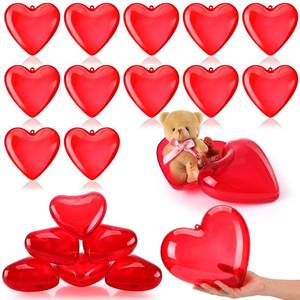 lot 16268 image: Lallisa 12 Pack 4.7 Inch Large Valentines Hearts Containers for Candy Fillable Plastic Hearts Bulk Valentines Day Party Favors Plastic Container for Treat Gift Exchange Classroom Party Supplies