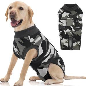 lot 16299 image: FUAMEY Dog Recovery Suit Male,Dogs Surgery Neuter Suits Puppy Spay Shirts for Female Protect Dogs Skin Anti Licking Abdominal Wounds Doggie Onesie Pet Bodysuit Alternative to Cone Grey Camouflage XXL