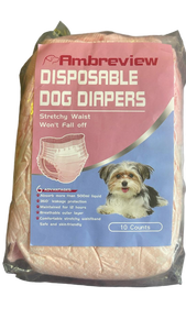 lot 16319 image: Ambreview Disposable Dog Diapers Female, Just Pull It Up, Doggie Diapers for Female Dogs, Strong Absorbency  Leak Proof, for Dogs in Heat  Elderly  Disabled, M 10 PCS