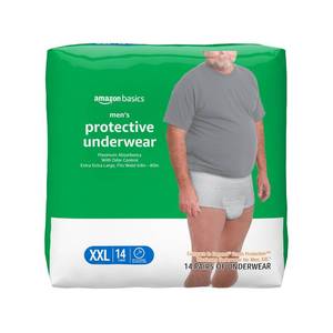 lot 19354 image: Amazon Basics Maximum Absorbency Incontinence Underwear for Men with Leak Protection, 2X-Large, 14 Count