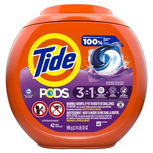 lot 19357 image: Tide PODS Liquid Laundry Detergent Packs  Spring Meadow Scent  42 Count