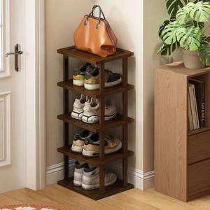 lot 19359 image: Vertical Shoe Rack - Tall Narrow Shoe Rack Organizer for Small Spaces,5 Tier Bamboo Shoen Shelf for Entryway,Closet,Corner,Doorway,Skinny Shoe Shelf Space Saving Shoe Storage,Free Stackable DIY