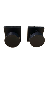 lot 19365 image: Matt Black door knobs with locking mechanism (set of 3)