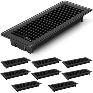 lot 19367 image: 2 PCS Floor Vents Floor Registers 4x12 inch, Heavy Duty Metal Heat Air Vent Covers 4 X 12 with Rust Proof Finish for Home Office Wall Floor Registers Grilles & Vents (2, Black, 4x12 Inches)