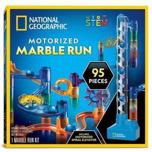 lot 19370 image: National Geographic Marble Run with Motorized Elevator - 95-Piece Marble Maze Kit with Motorized Spiral Lift, 20 Marbles, Perpetual Motion Machine, STEM Gifts for Boys and Girls, Kids Physics Toys