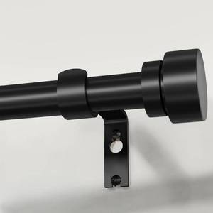 lot 19381 image: PORTRES Black Heavy Duty Curtain Rods for Windows 48 to 84 Inches Adjustable Length 1 Diameter Curtain Rod with Modern Decorative Finials for Outdoor Farmhouse Bedroom Kitchen Living Room