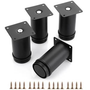 lot 19384 image: OwnMy 4PCS 4 Inch Furniture Legs Feets Metal Cabinet Legs, Adjustable Round Metal Furniture Replacement Legs Corner Feets Heavy Duty Table Leg Extenders for Sofa Couch Chair