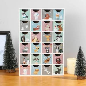 lot 19390 image: SUNGIFT Wood Advent Calendar with Drawers - Wooden Reusable Advent Calendar with Puppy Designs, Refillable Christmas Countdown Boxes 2025