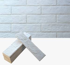 lot 19393 image: Holydecot White Faux Brick Wall Tiles, 3D Thin Brick Veneers for Indoor Outdoor Wall Decoration, for TV Background, Bedroom, Bathroom, and Fence Wall Panels 76pcs 10 sq.ft