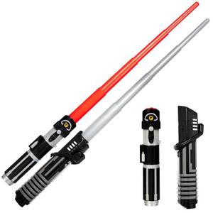 lot 19396 image: STAR WARS Non-Electronic Lightsabers Multipack, Darth Vader Lightsaber & The Mandalorian Darksaber, Toys for Boys & Girls Ages 4