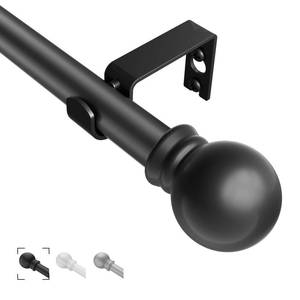 lot 19421 image: Black Curtain Rods for Windows 36- 48, Decorative Drapery Rod Adjustable by Splicing, 58 inch Small Curtain Rod for Bedroom, Living Room, Kitchen and Outdoors
