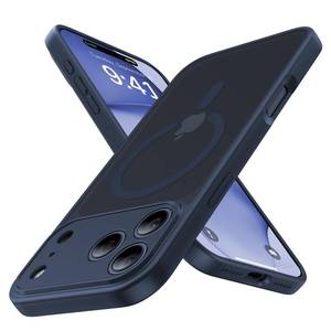 lot 20304 image: Maozis Magnetic Shockproof for iPhone 17 Pro Case,Camera ProtectionCompatible with MagsafeNon-SlipMil-Grade ProtectionSlim Anti-Yellow Translucent Matte Phone Case for iPhone 17 Pro,Navy Blue