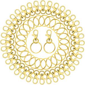 lot 20305 image: Gold Keychain Rings for Craft, Paxcoo 100pcs Keychain Hardware Kit Includes 50Pcs Key Chain Hooks and 50pcs Key Rings, Bulk Keychain Making Supplies for Resin Craft, Acrylic Blanks