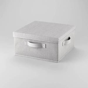 lot 20311 image: 13x13x6 Fabric Bin with Lid Light Gray - Brightroom��