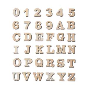 lot 20316 image: 296 Pieces 0.75 Inch Mini Unfinished Wood Alphabet Letters and Wooden Numbers Blank Letters for Homemade Arts DIY Project