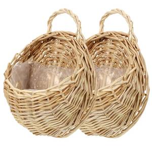 lot 20317 image: ULDIGI 2Pcs Woven Hanging Basket Decorative Wall Hanging Flower Baskets Handwoven Plant Holder with Handle for Home and Garden Plant Display and Storage Stylish Plant Baskets