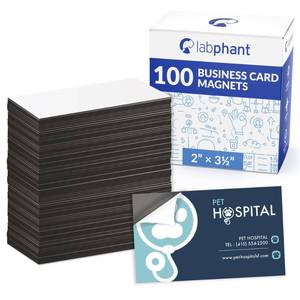 lot 20352 image: Business Card Magnets Pack of 100 �� Customize with Peel and Stick Adhesive Magnet to Create Personalized Magnetic Business Cards as Promotional Items - Essential Large, Mid and Small Business Supplies