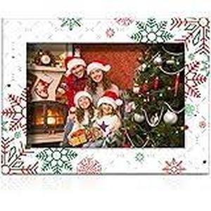 lot 4388 image: party greeting Christmas Picture Frame 4x6 Christmas Ceramic Photo Frame Decorations Holiday Christmas Xmas Gifts Vertically or Horizontally Suitable for Desktop Use (Snowflake)