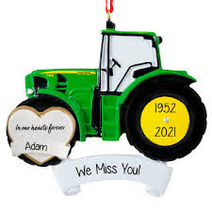 lot 8421 image: John Deer Tractor Ornament