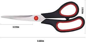 lot 8486 image: LIVINGO 8.5 Scissors All Purpose, Ultra Sharp Blade Shears, Professional Ergonomic Comfort Grip Scissors for Office School Home Supplies Fabric Sewing DIY Cutting General Use 2Pk