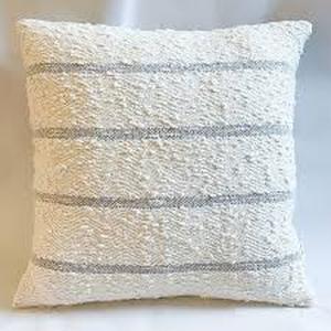 lot 11730 image: Artistic Accent White Metallic Striped Decorative Pillow