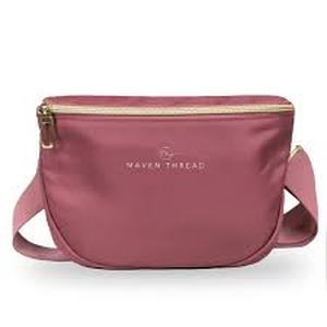 lot 12334 image: Mauve Crossbody Bag with Patterned Strap