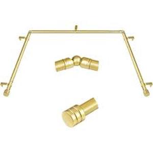 lot 13741 image: Bay Window Curtain Rods, HOTOZON 78 Inch Curtain Rods for Bay Windows 48-84 Inch(Center Rod), 32-58 Inch Side Rods for Windows, Heavy Duty Decorative Drapery Rod with End Cap Finials, Antique Gold