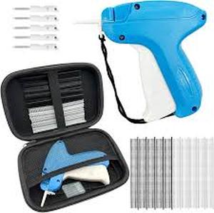 lot 14271 image: Stitch Gun for Clothes�� Handheld Stitch Gun Quick Clothing Fixer��Sewing Kit Includes 1,000 Black Fasteners & 1,000 White Fasteners & 6 Needles (Blue)
