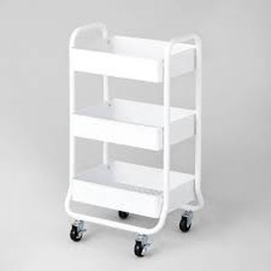 3-Tier Rolling Utility Cart (White)