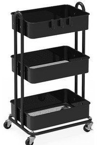 lot 3107 image: Black Storage Rack metal (stock photo may not be exact)