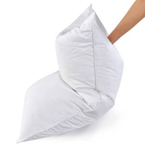 lot 3129 image: Three Geese White Goose Feather & Cotton Pillows QueenStandard Size Set of 1- Soft 600 Thread Count 100% Cotton, Medium Firm,Soft Support, White Solid