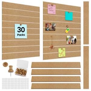 lot 3130 image: Aodaer 30 Pack Cork Boards Strips 15 x 2 Inch Board Bar Strips with 150 Push Pins and 90 Adhesive Stickers Frameless Bulletin Board for Office School Wall Decorations