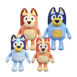 lot 3133 image: Bluey Heeler Family Stuffed Animal Set of 4, 7-8��, Soft, Bingo, Bandit, and Chilli Plush Figure Toys, Cuddly Plush Toys for Kids Ages 3