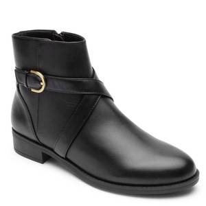 lot 3140 image: Rockport Womens Vicky Belt Bootie, Black Leather, 7 M